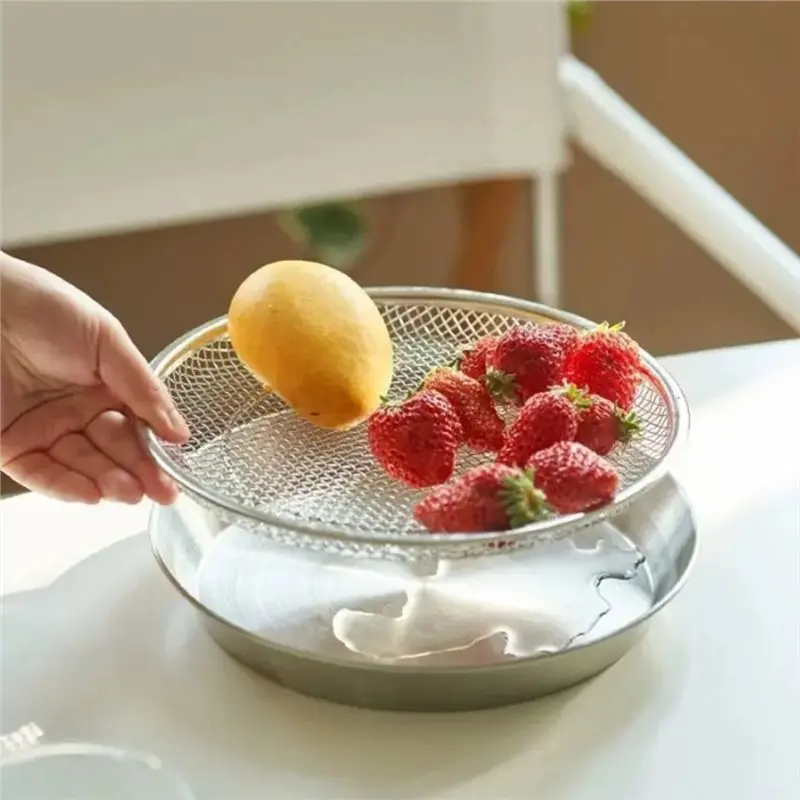 A25I-Fried Oil Drain Artifact Stainless Steel Disc Filter Household Kitchen Barbecue Snack Oil Filter Plate Drain Mesh Plate