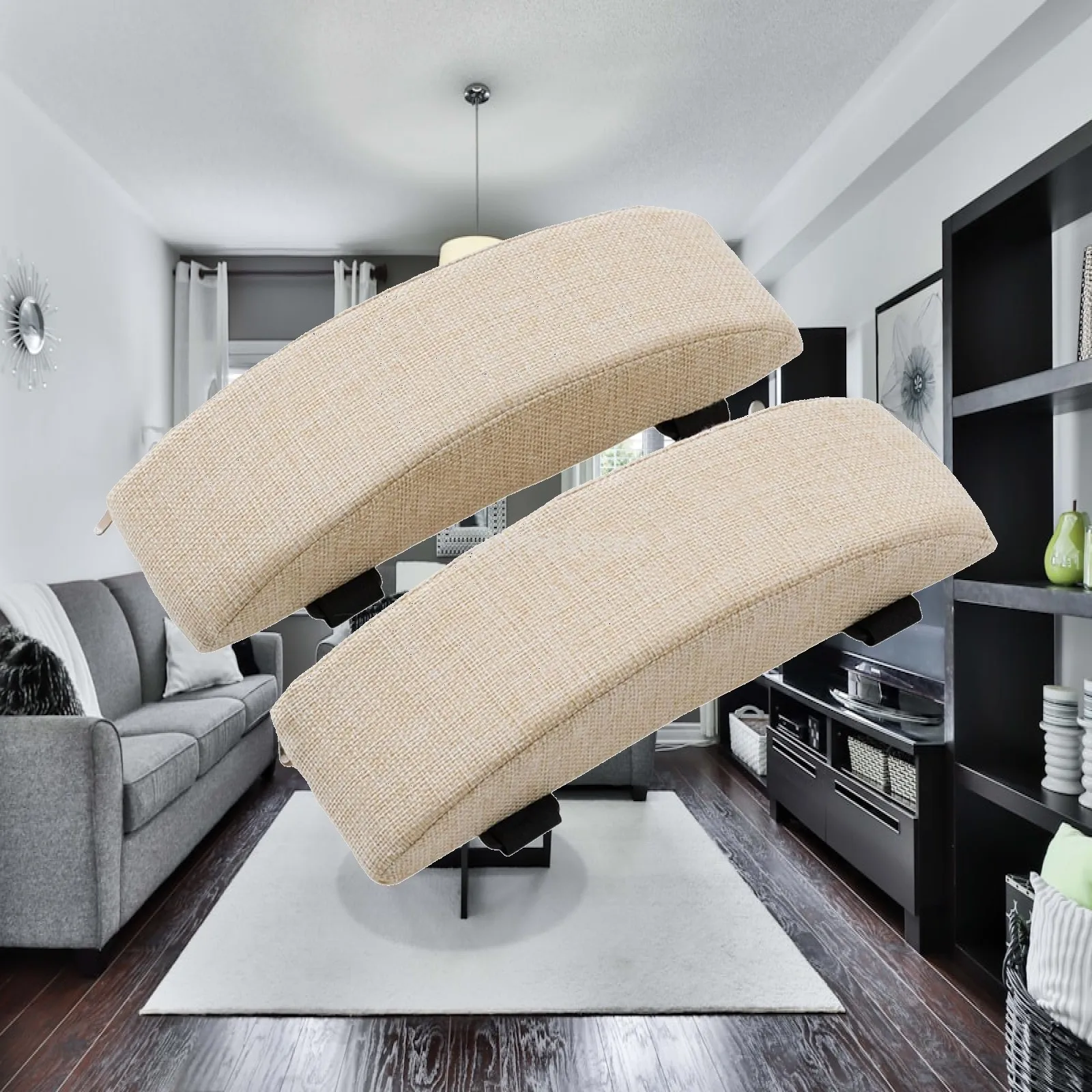 Nonslip Velvet Armrest Cover for Chair High Density Sponge Elbow Cushion for Office Gaming Desk Chair Home Recliner Sofa