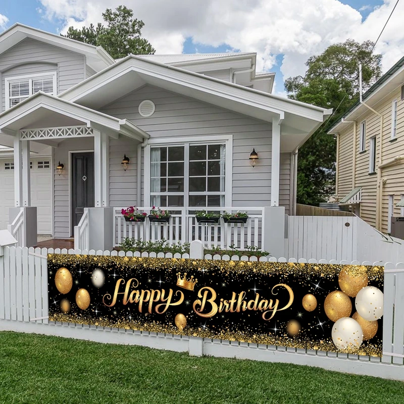 Pancarta de feliz cumpleaños para niños y niñas, decoración de fiesta de cumpleaños, banderines, guirnalda, aniversario