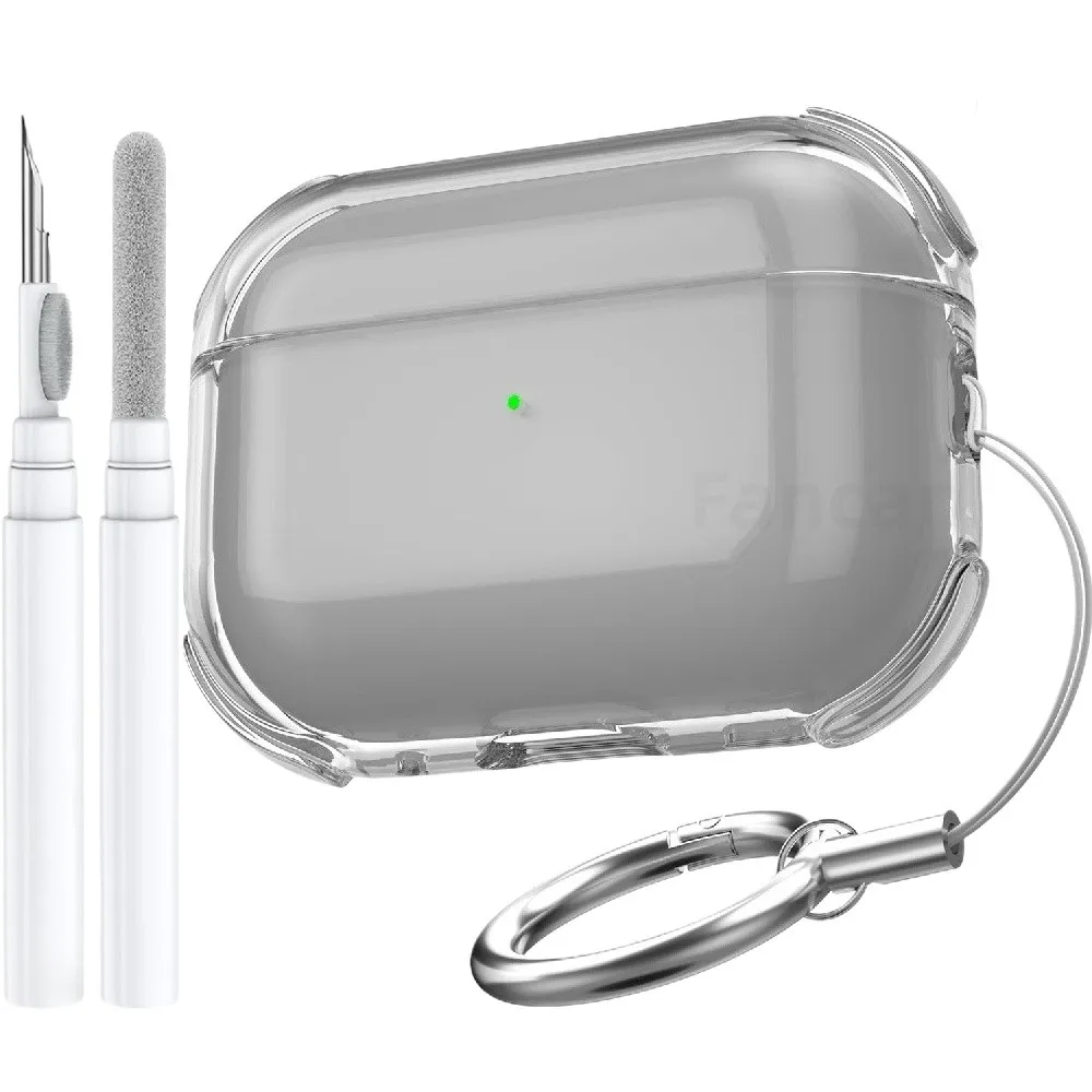 حافظة لهاتف Airpods 4 مع مجموعة أدوات تنظيف حافظة من البولي يوريثان الناعم مع سلسلة مفاتيح حافظة حماية كاملة للرجال والنساء لأجهزة AirPods 4