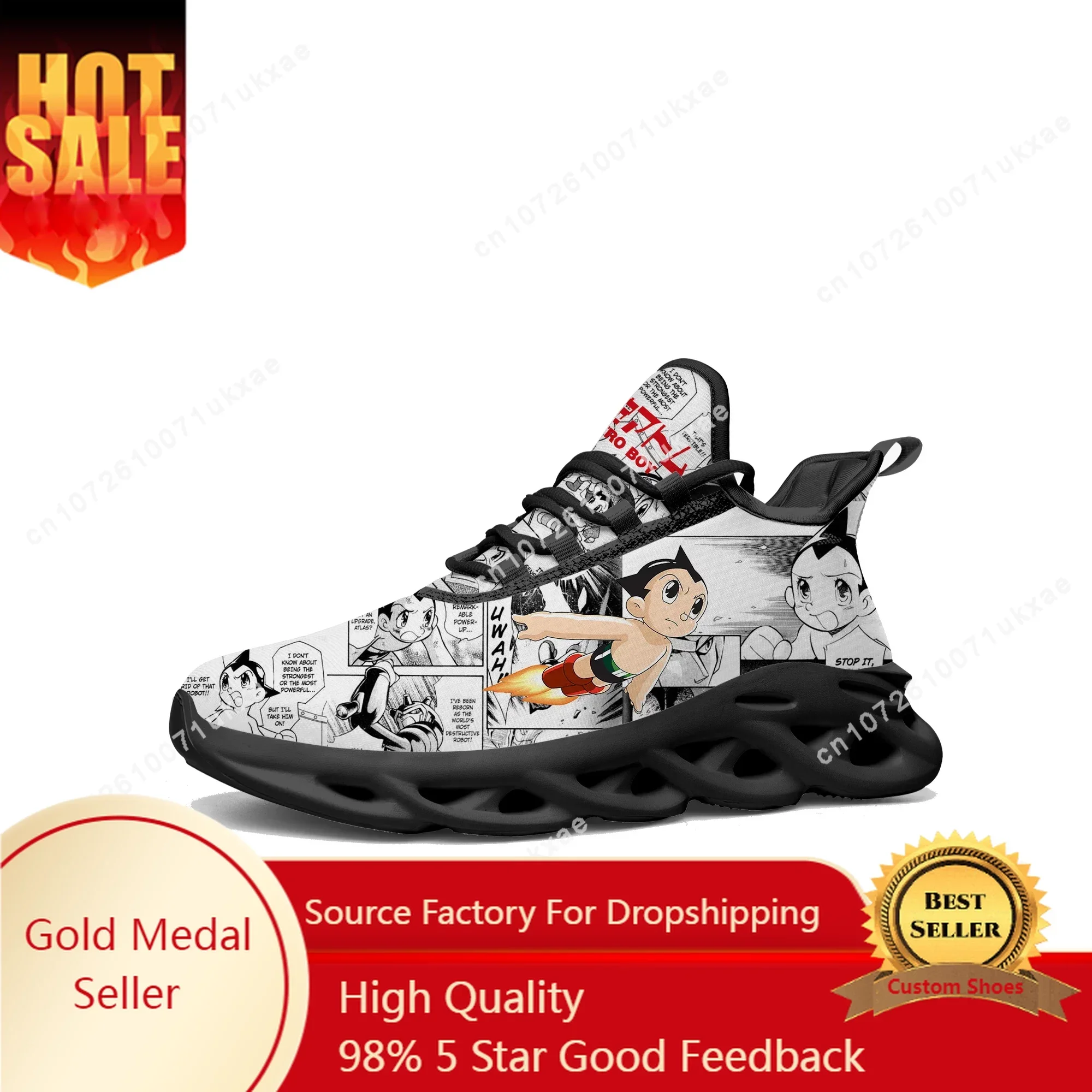 Astro Boy Flats Sneakers Mens Womens Sports Running Shoes High Quality Tetsuwan Atomu Sneaker Lace Up Mesh Footwear custom Shoe