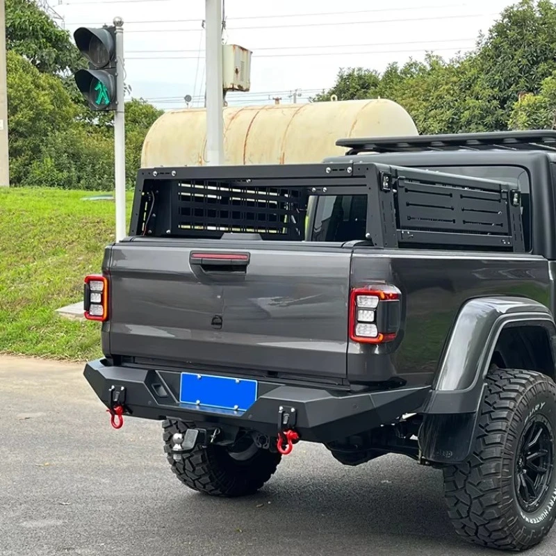 AQTA 2025 المصارع الطرق الوعرة 4WD المصد الخلفي مجموعة طلاء الطاقة السوداء الثقيلة الصلب الثور بار مقطورة قصير حامي