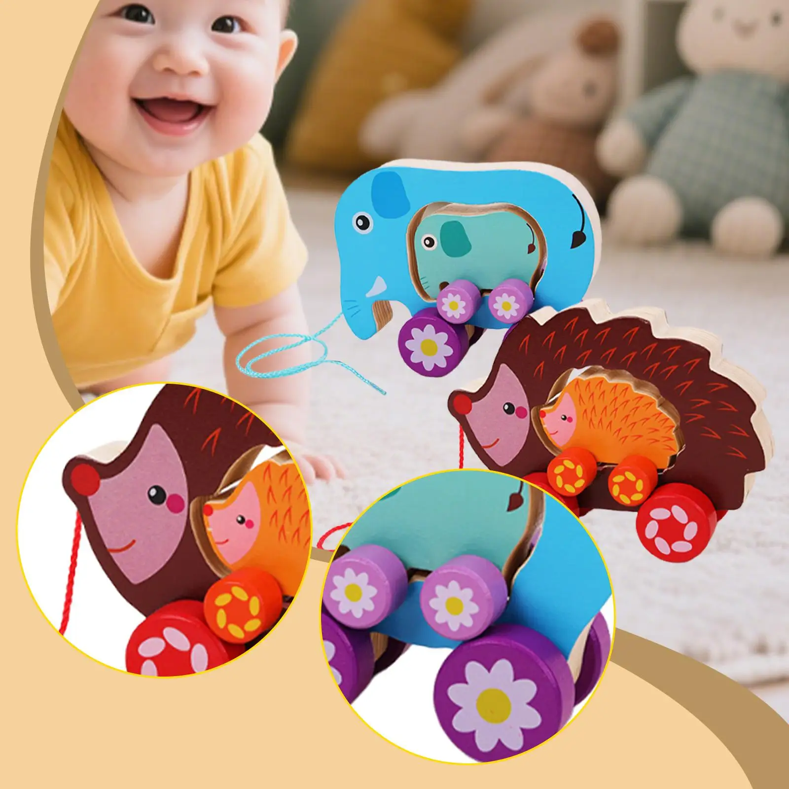 

Игрушка Pull Along Animal Push and Pull Along Игрушка для взаимодействия на праздничную вечеринку