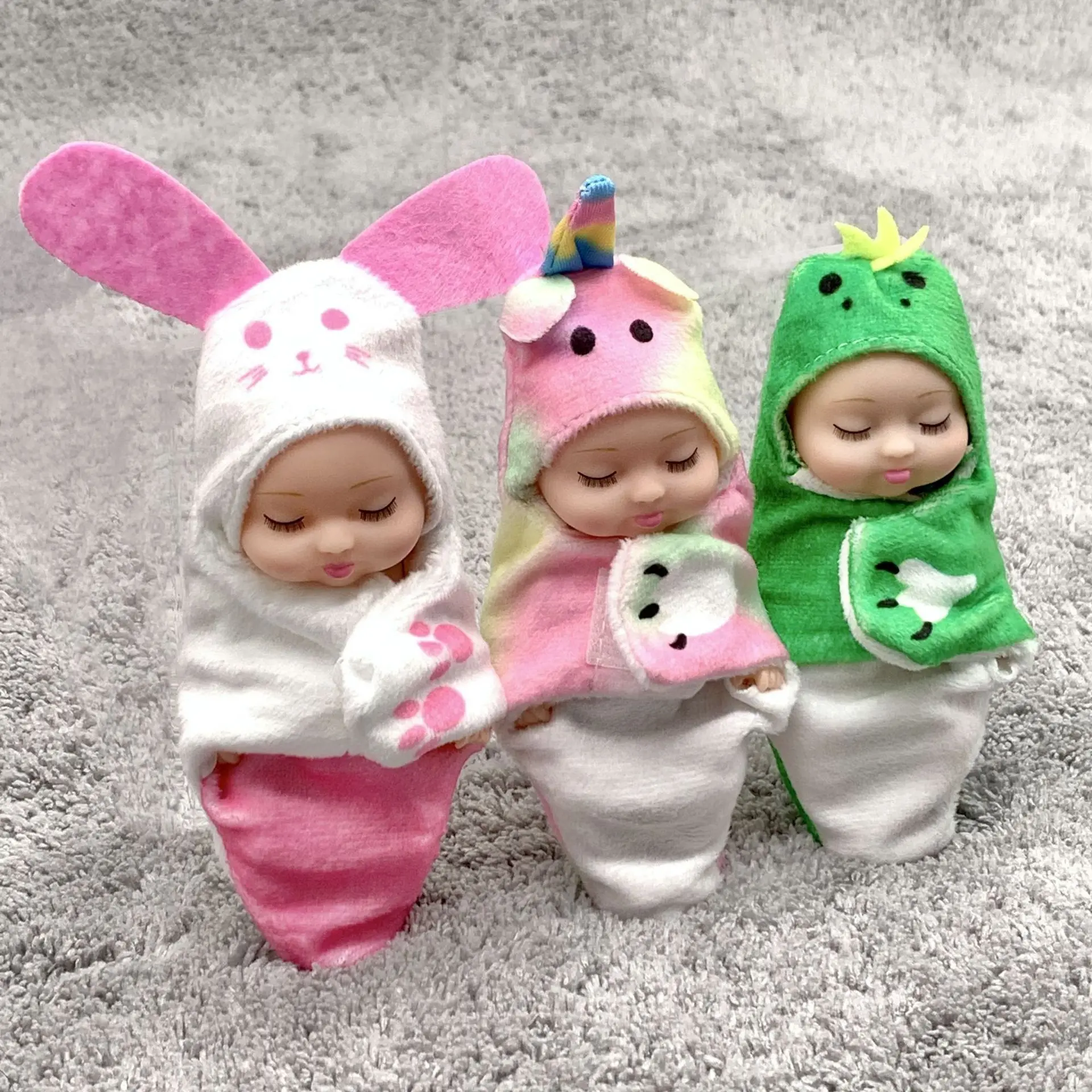 6 unids/set muñeca Reborn para dormir, muñecas de renacimiento de simulación de moda, animales de dibujos animados, juguete para niños, regalo de cumpleaños