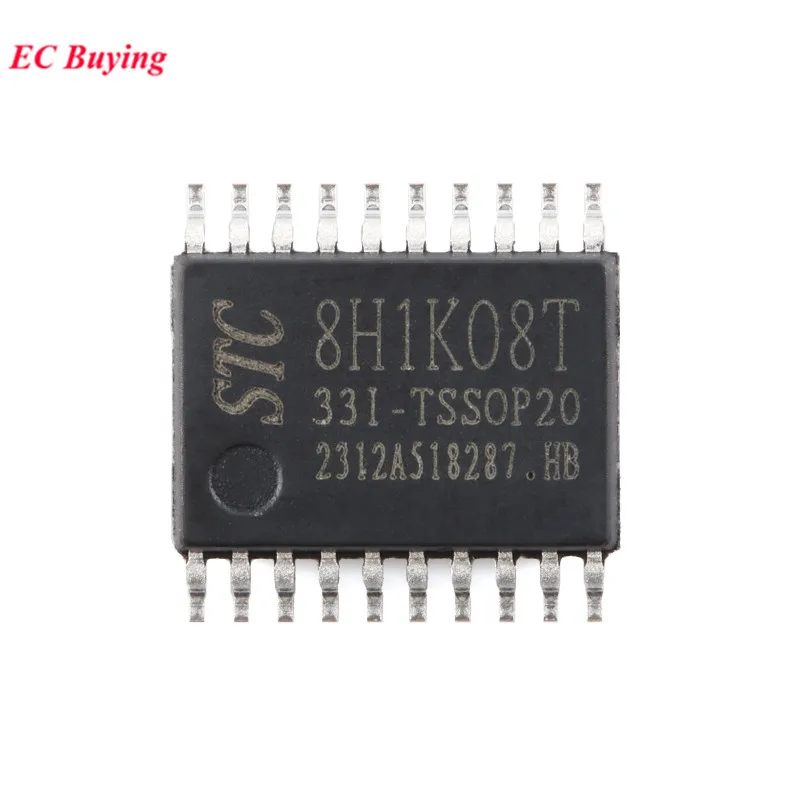 5/1pcs STC8H1K08T STC8H1K08T-33I-TSSOP20 STC8H1K08 STC 8H1K08T Single Chip 1T 8051 Microcontroller MCU IC Controller New Origina