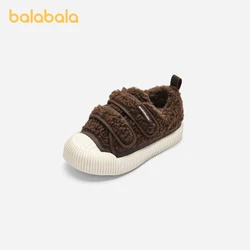 Balabala Baby Walking Shoes Baby Boys Girls 2024 New Winter Plus Velvet New Warm Cute Comtable Trendy Kids Shoes