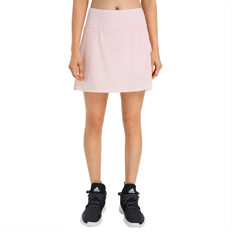Solid Color Women Tennis Skirt Short Fitness Yoga Short Quick Dry Cycling Comprehensive Training Jog  Pleated Skirt With Pockets