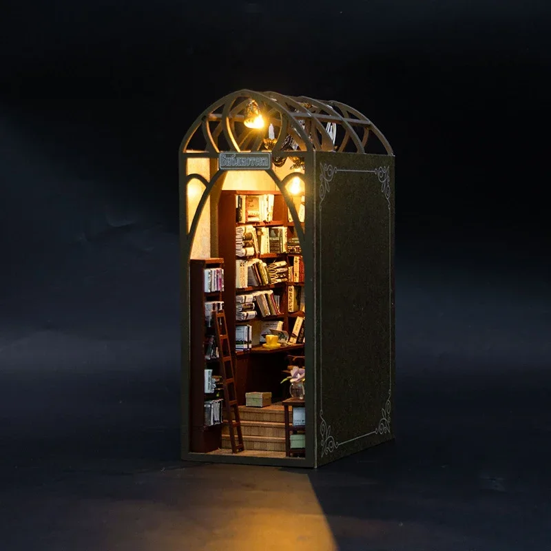 

Книжная полка, библиотека, наборы миниатюрных моделей, сделай сам, деревянный книжный уголок, набор вставок для полки