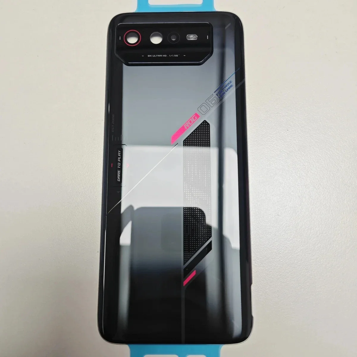 バッテリーカバー-asus-rog-phone-6-rog-6d-ai2203-バックハウジングドア接着剤とカメラレンズ付き
