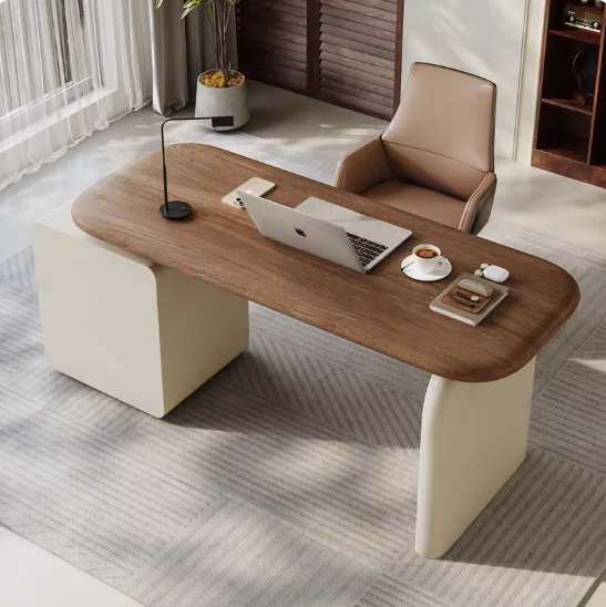 

Винтажный офисный стол со встроенным шкафом для хранения и выдвижными ящиками, современный компьютерный стол из массива дерева для спальни/кабинета, рабочая станция