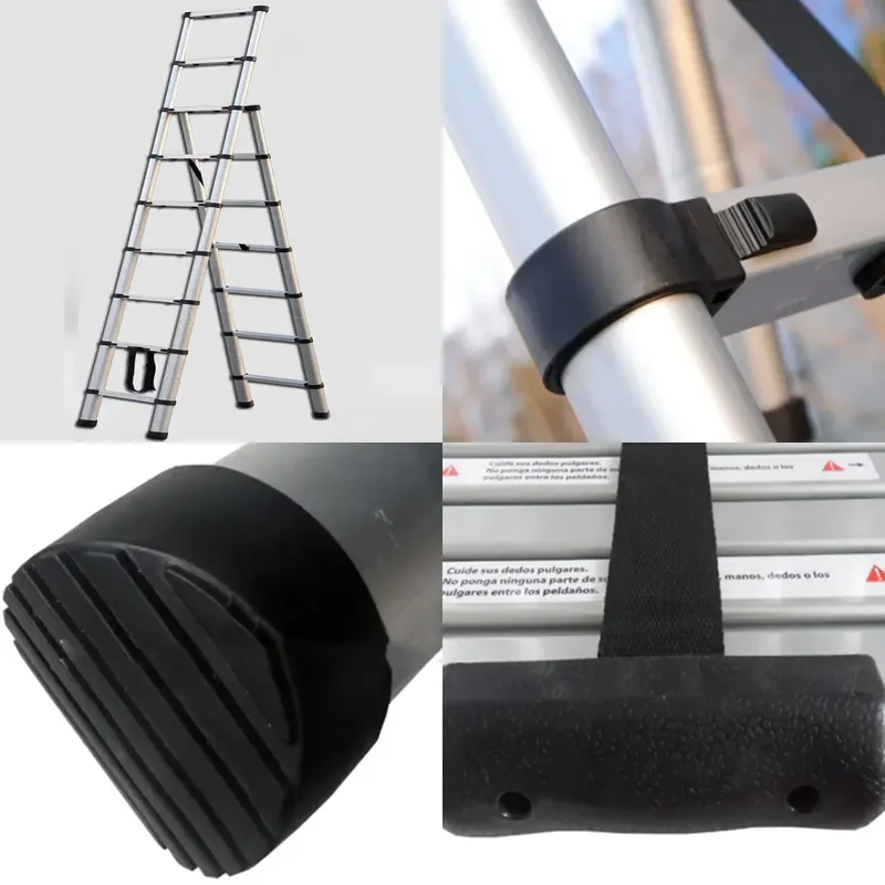 for  Modern Industrial Telescopic Aluminum Ladder Adjustable Length Folding Extension Step  Outdoor 5 Certified