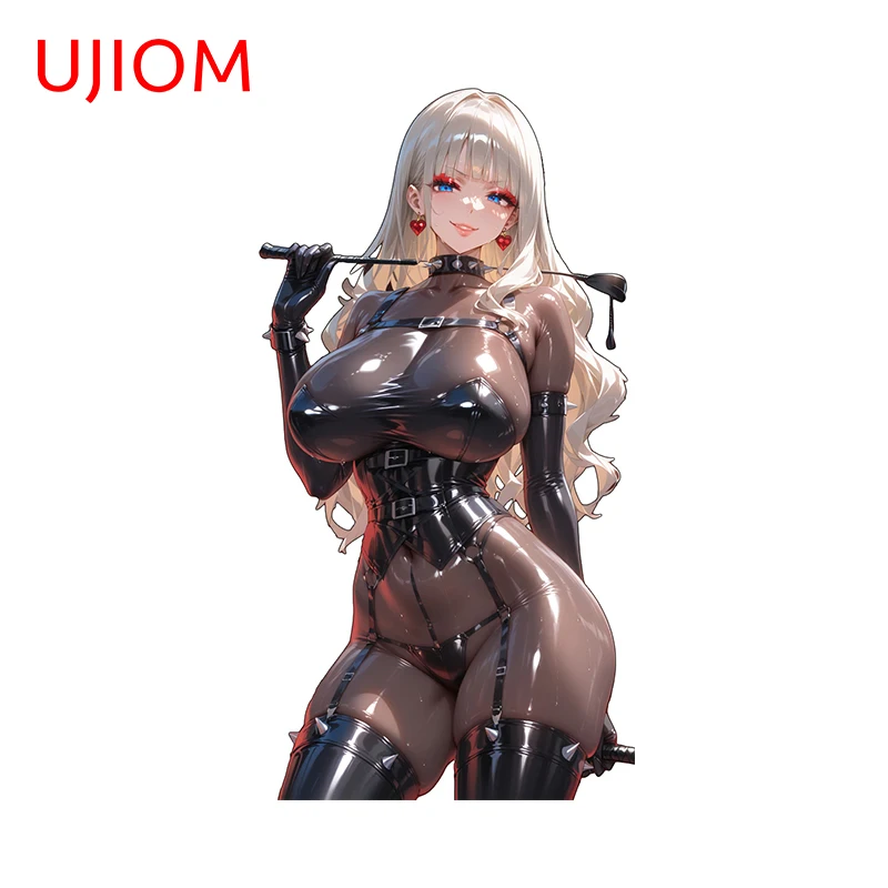 UJIOM 13cm × 6.9cm NSFW Queen Aura Picture Wall Sticker Sexy Body-hugging Leather Girl Decal Amusing Adult Beadroom Chambre