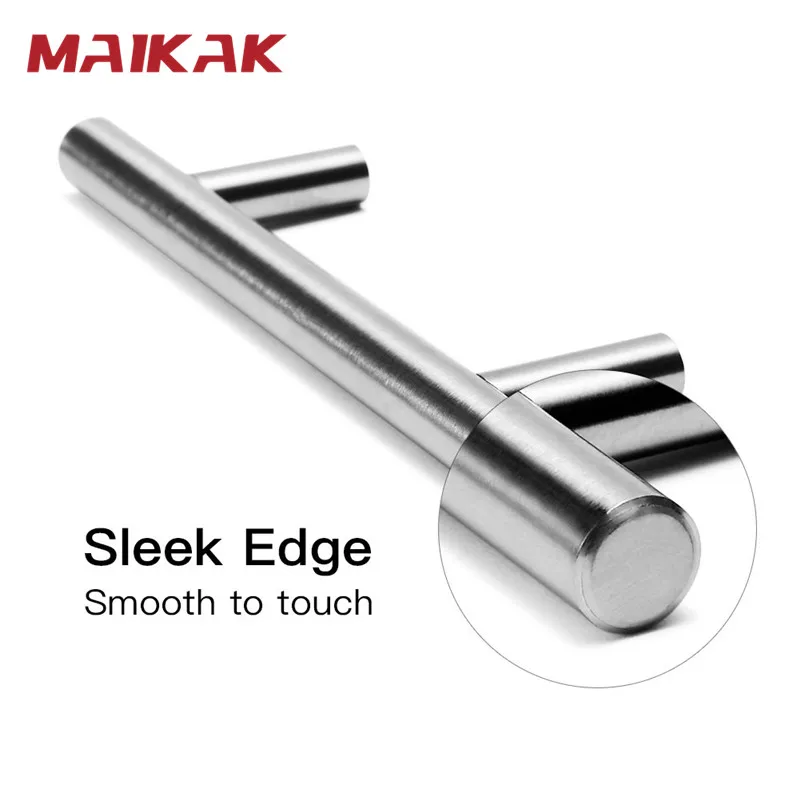 Poignée en T en acier inoxydable pour armoire de cuisine, bouton nervuré, boutons d'armoire, poignée de meuble, poignée de planche Chi, MELHandle, porte, 50mm-450mm