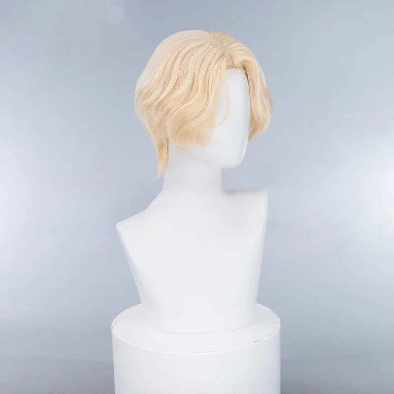 Alien Stage Cosplay Luka Wig Anime Wig Golden Hair Men 35cm Short Hair Luka Cosplay Heat Resistant Synthetic Hair Free Wig Cap