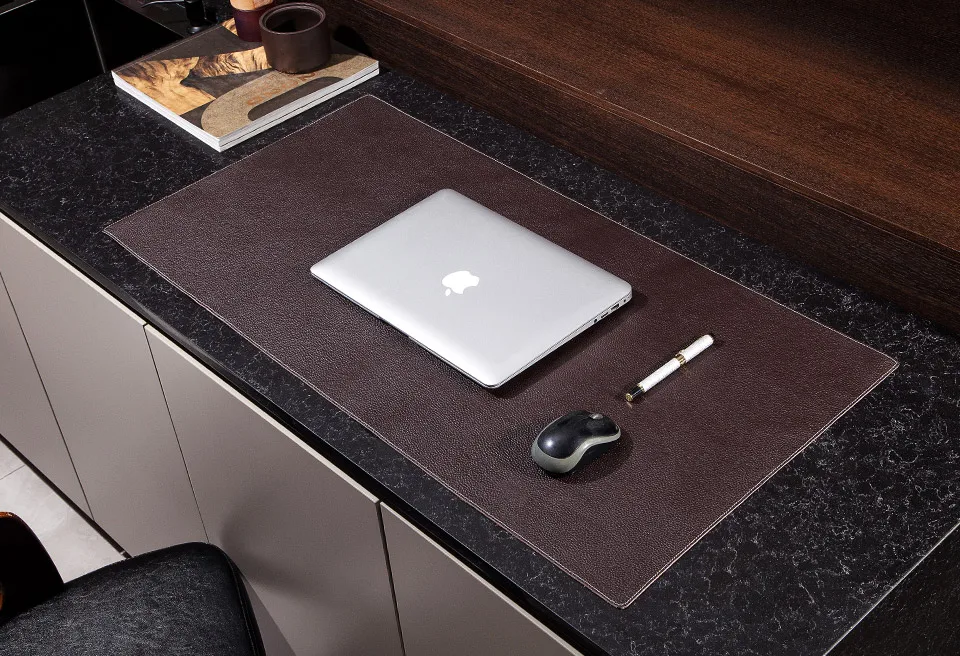100% Genuine Leather Office Computer Table Mat Desk Study Desk Mat Large Mouse Pad Solid Color Desk Gaming Mice Pad For Laptop