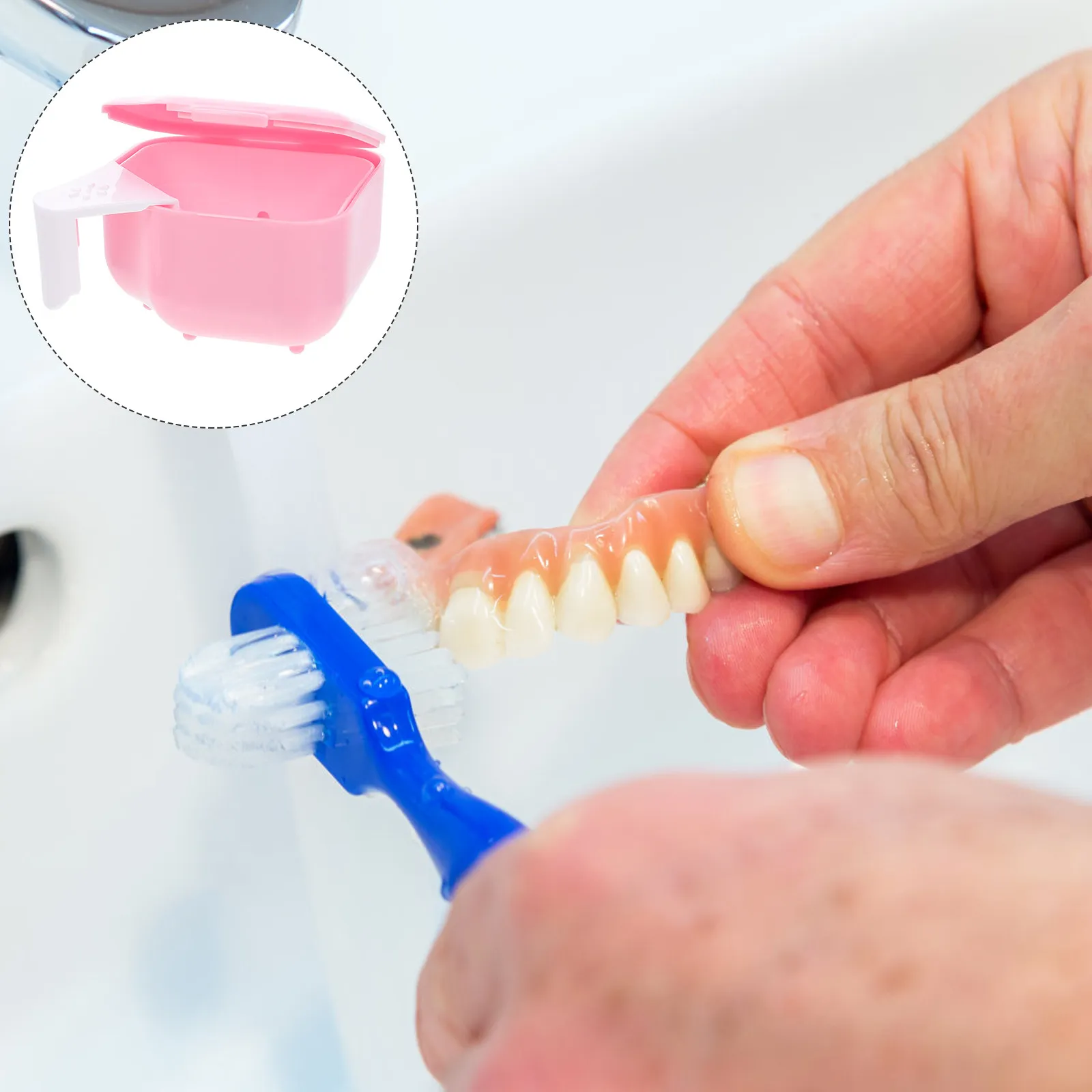 Portable Denture Box for False Teeth Retainers Mouth Guards Premium PP Material Lightweight Compact Travel Friendly Denture