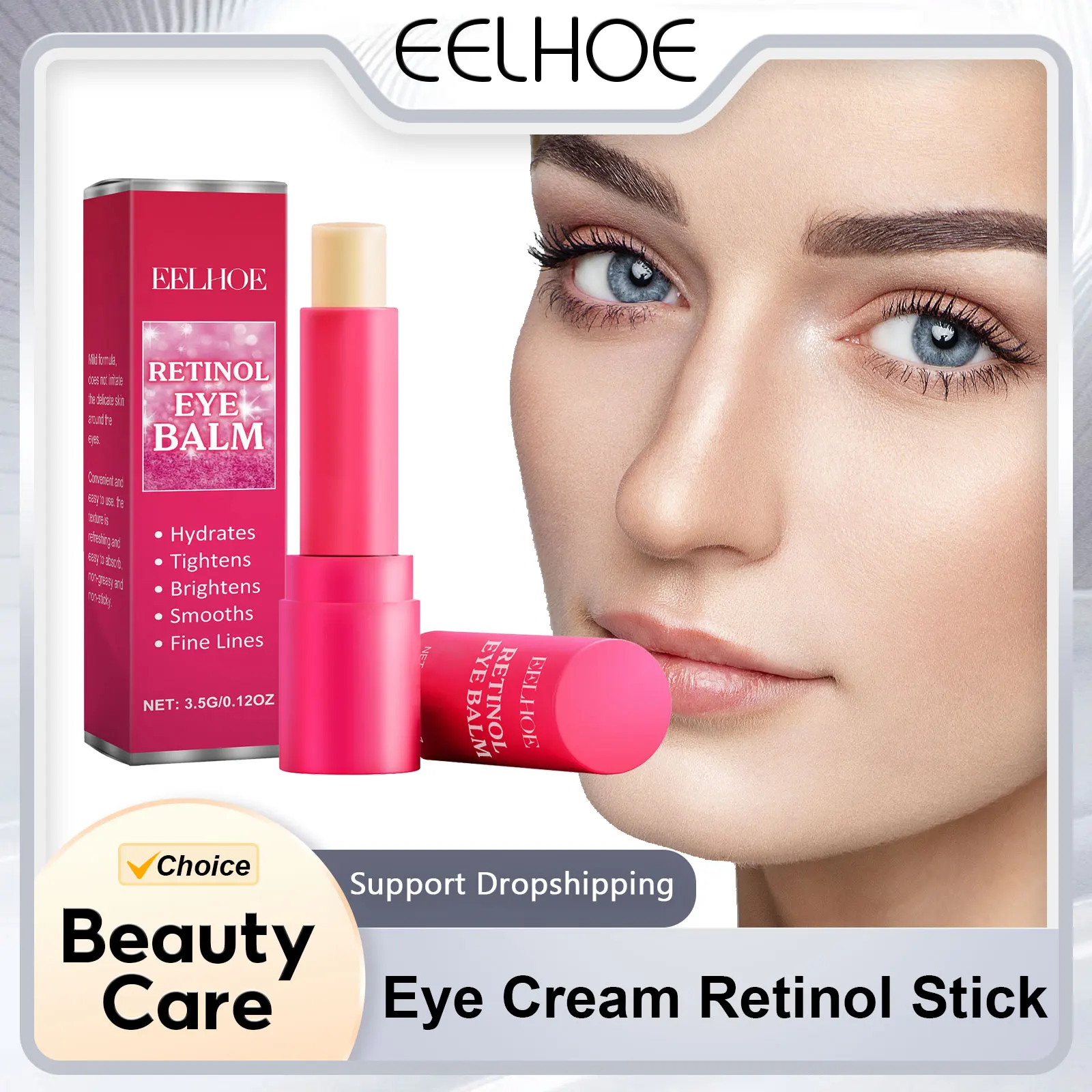 

Eye Cream Retinol Stick Anti-Dark Circles Remove Puffiness Smooth Eye Tightening Pore Shrinking Nourishing Eye Repair Cream 3.5g