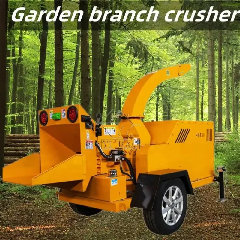 Best selling eco-friendly wood crusher   saw dust machine mobile /motor street greening chipper  garden branch crusher