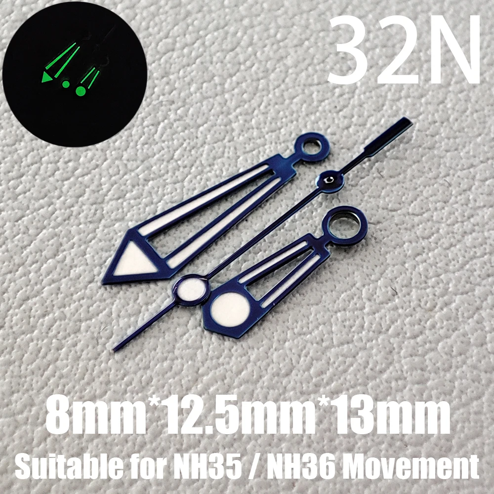 8*12,5*13 мм стрелки для часов NH35 стрелки NH36 стрелки C3 зеленые светящиеся подходит для NH35/NH36 аксессуары для часов