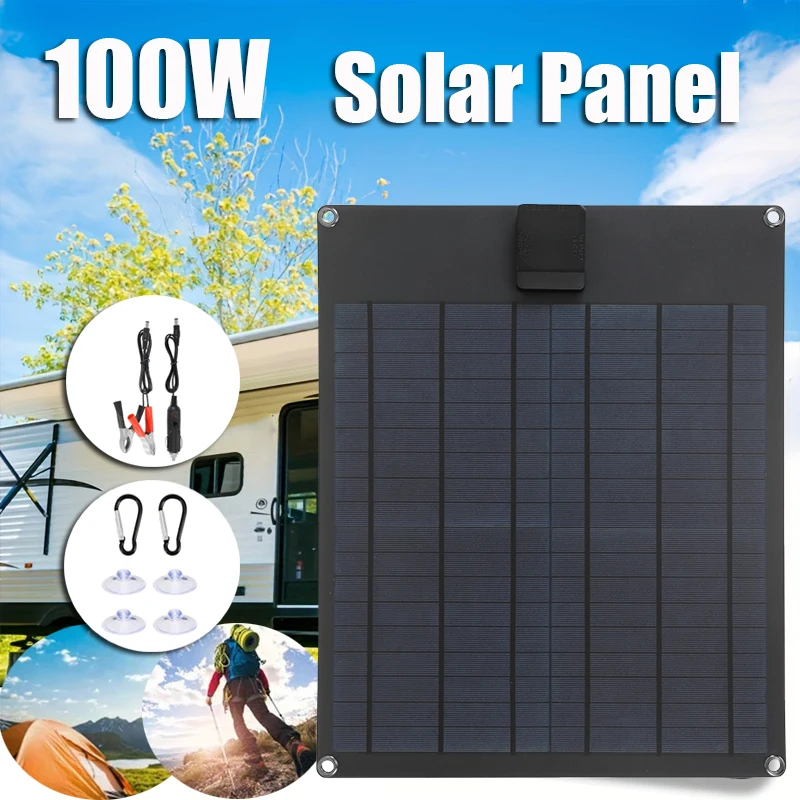 Imagem -02 - Painel Solar Portátil com Usb para Energia Móvel ao ar Livre Carregador de Celular Iate de Carro Bateria de 12v Painel de Energia Faça Você Mesmo 5v 50w 100w