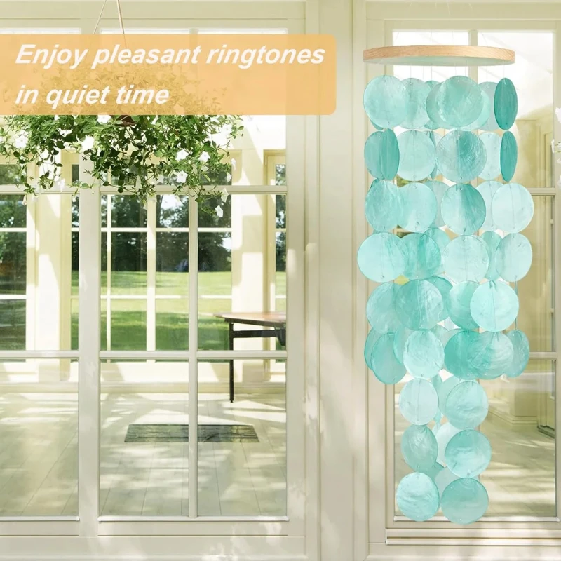 Coastal Style Shells Wind Chimes For Outdoor Garden Decor Great For Women Indoor/Outdoor Decorative (Wind Chime Pieces Only)