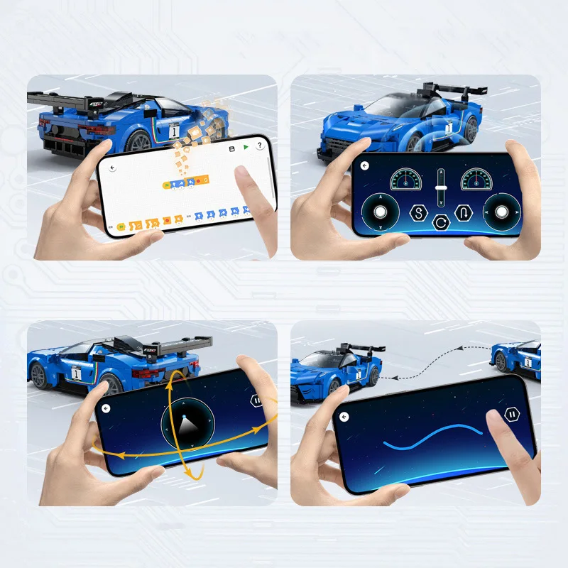 テクニカル 1:14 スケール イタリア スーパースポーツカー MT GT2 ストラダーレ 組み立てブロック アプリ RC ブリック レーシング 2.4GHz リモートコントロール 車両 おもちゃ