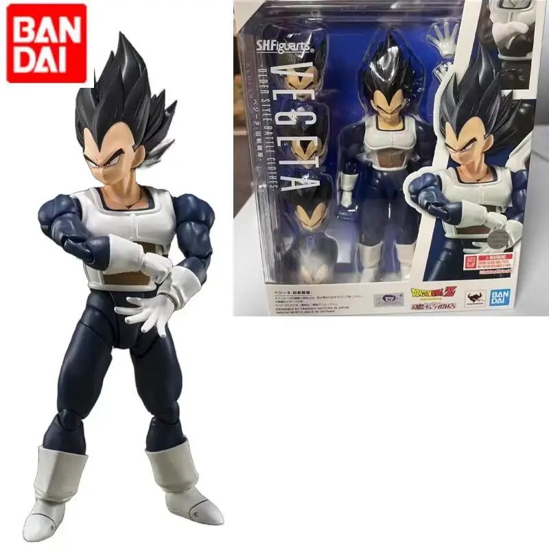 

Original Genuine Dragon Ball Bandai SHF Vegeta Old Battle Suit PVC Action Figure Model Collection Toys Gift Desktop Ornament