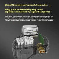 KZ AS16 PRO X Wired In-ear Earphone HiFi Three-Channel Acoustic Duct Structure 16BA Balanced Armature Headset Headphone Custom