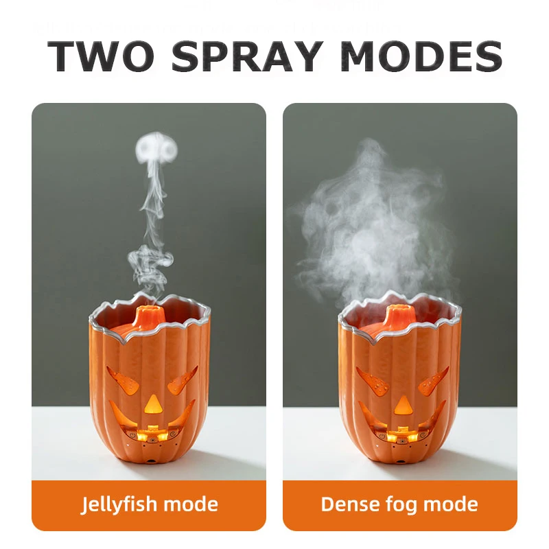Pumpkin Air Humidifier, 7 Color LED, 2-8H Timer, Quiet Cool Mist, Aroma Essential Oil Diffuser, Halloween Style Home Decor view 5