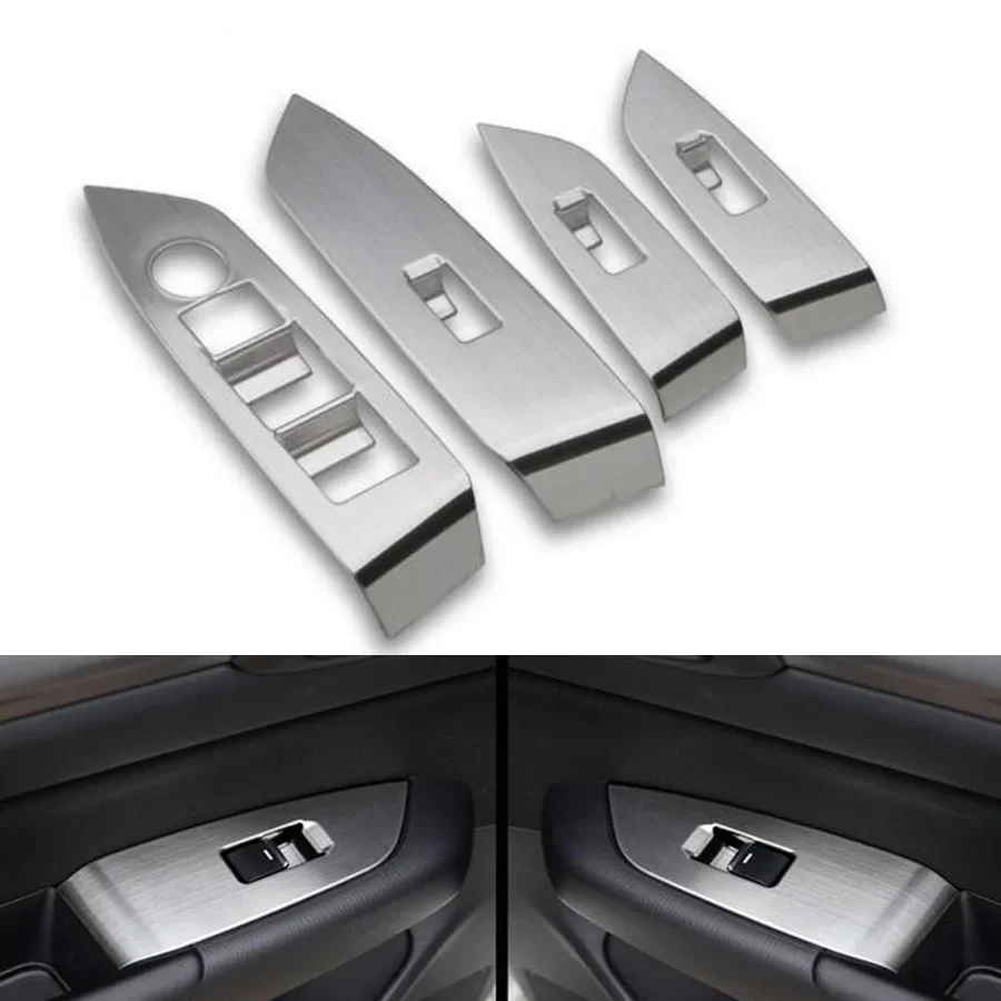 

Stainless Steel Car Interior Window Lift Switch Cover Trim Garnish Car Styling 4Pcs For Mazda CX-5 CX5 2017 2018 LHD