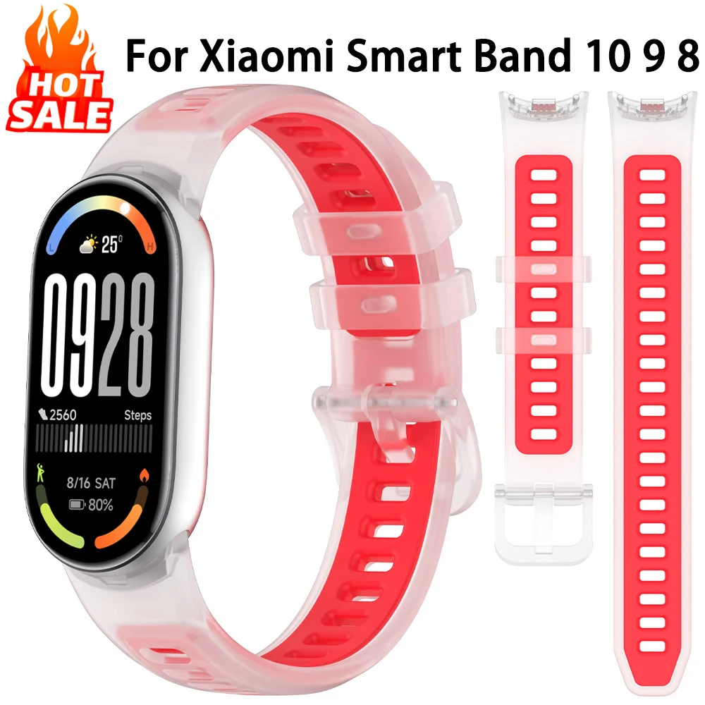 Misty Armband für Xiaomi Mi Band 10 9 8 NFC Sport Gummi-Armband Correa Xiaomi Smart Band 10 9 8 NFC Armbänder Zubehör