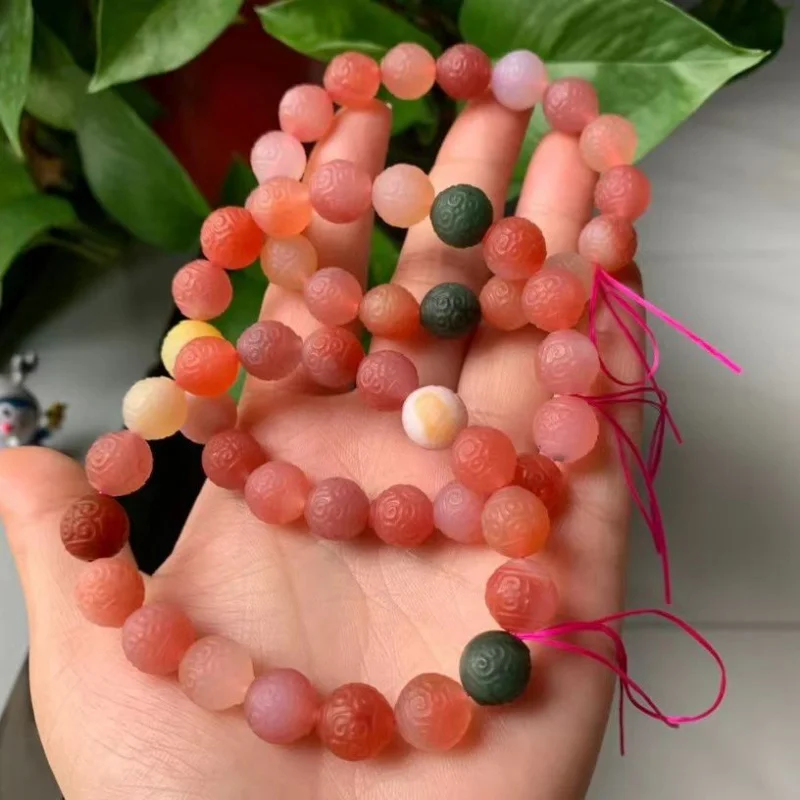 Natural Alshan Yanyuan agate fret beads single ring bracelet women's jewelry all-match