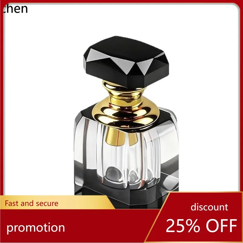 

CZ crystal perfume bottle portable travel cosmetic serum dispenser bottle crystal black essential oil bottle