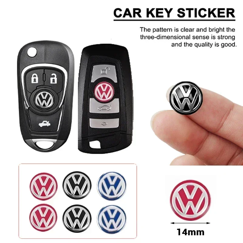 

Aluminum Keys Car Remote Key Emblem Sticker For VW GTI Atlas Jetta Touareg Variant Golf Polo Taos Passat Decoration Accessories