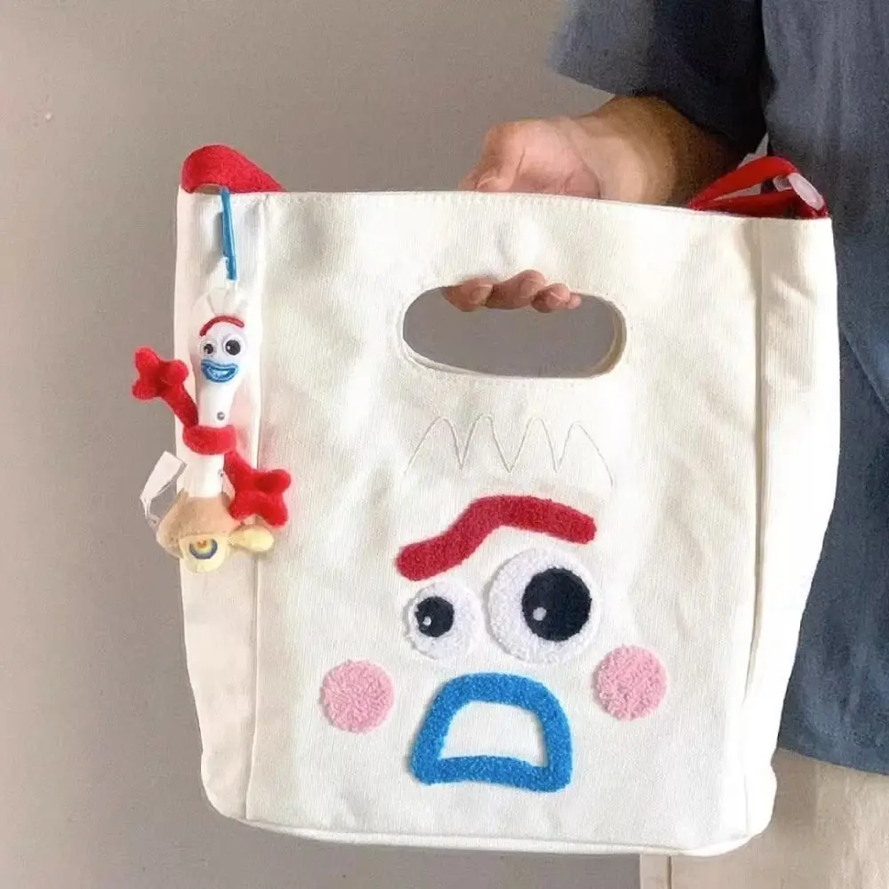 

High-Capacity Strange Expression Canvas Bags with Handle Magnetic Buckle Closure Cute Expression Tote Bag Multi-functional