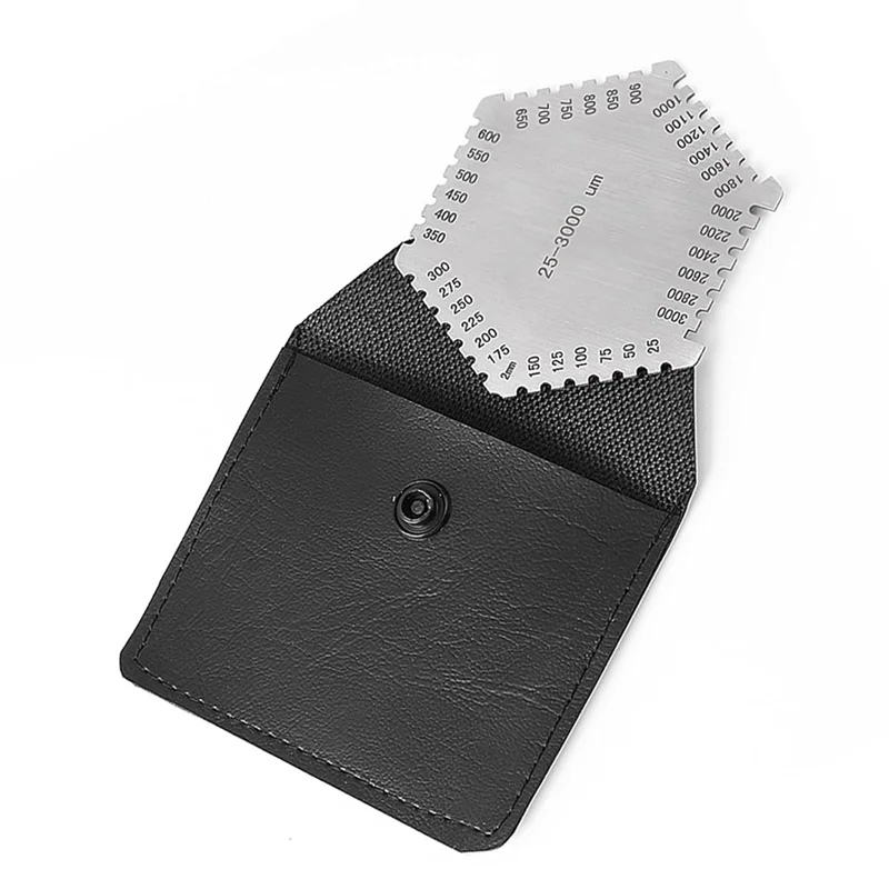 10PCS Natte Film Kam 25-3000Um Diktemeter Hoge Nauwkeurigheid Roestvrij Staal Met Opbergdoos-B61B