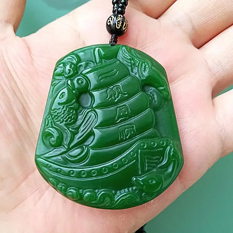 Spinach green smooth sailing brand pendant men's and women's car hanging