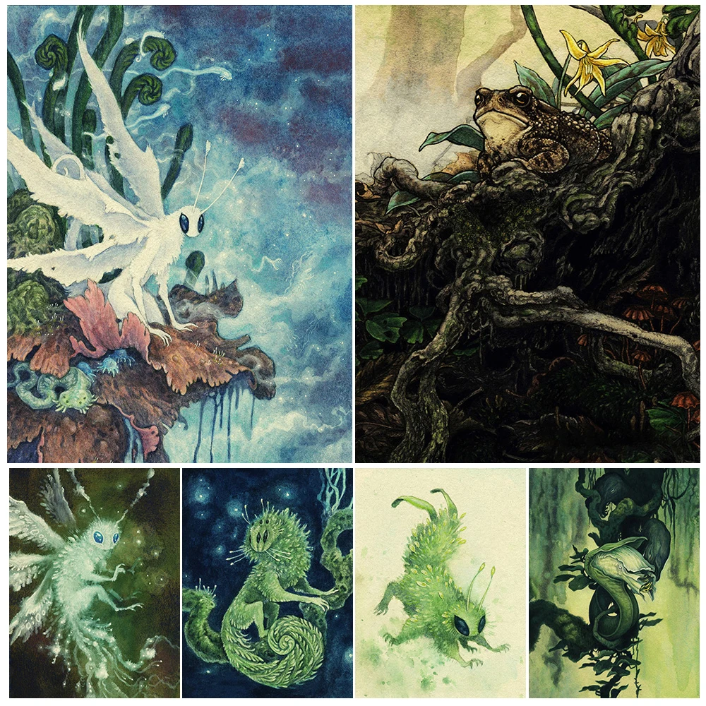 

Queen Of The Undergrowth And Faerie Forest Seraph Vintage Wall Art Canvas Painting Fantasy Creature Art Poster Print Home Decor