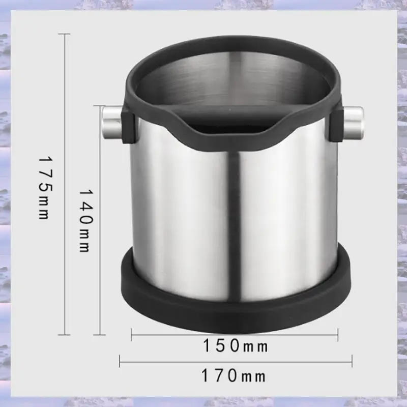 2025-Espresso Grind Container Stainless Steel Coffee Knock Box Anti Slip Coffee Grind Dump Bin Waste Detachable Knock