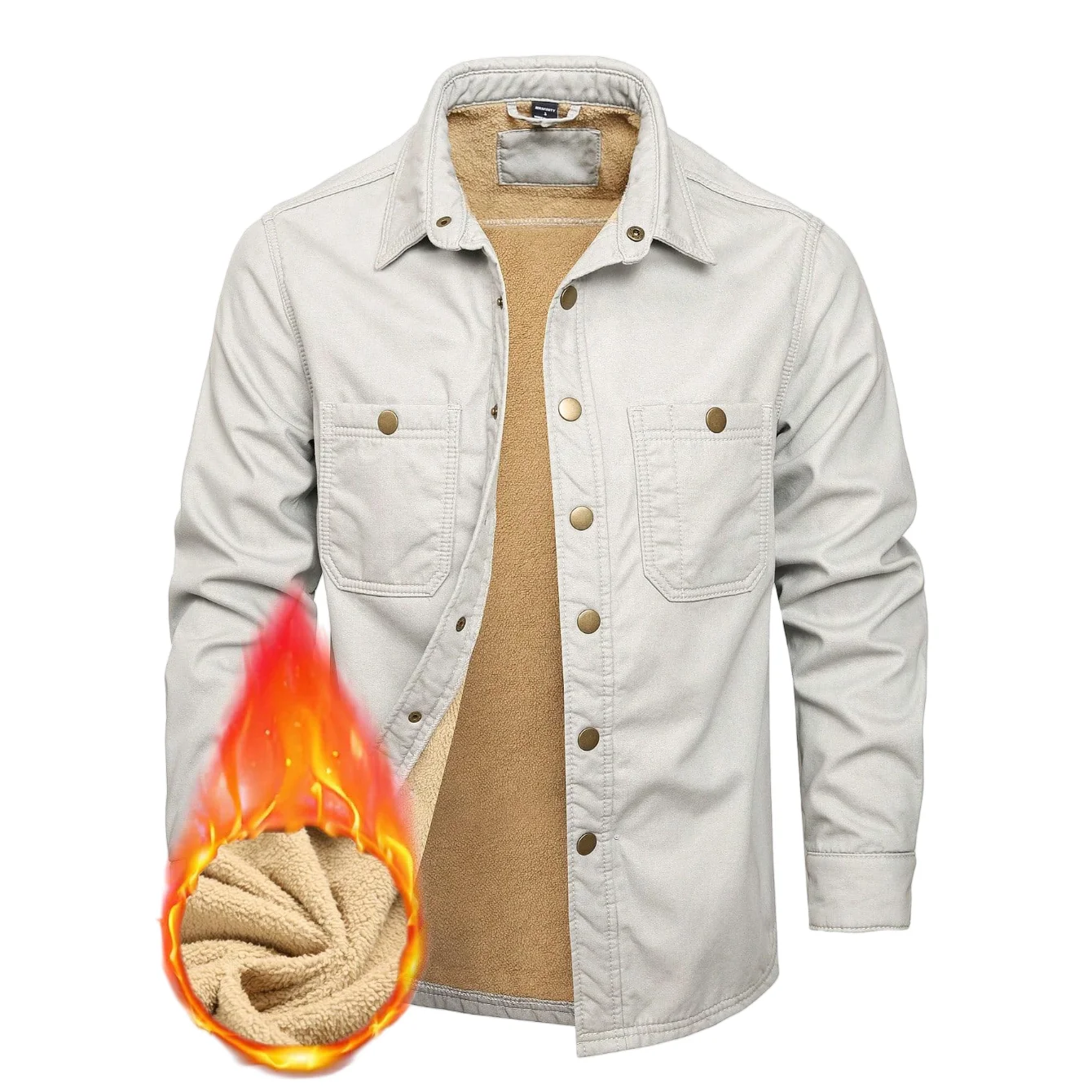 

Классическая мужская облегающая повседневная хлопковая джинсовая рубашка с длинными рукавами в ковбойском стиле и флисовой подкладкой, зимнее джинсовое пальто