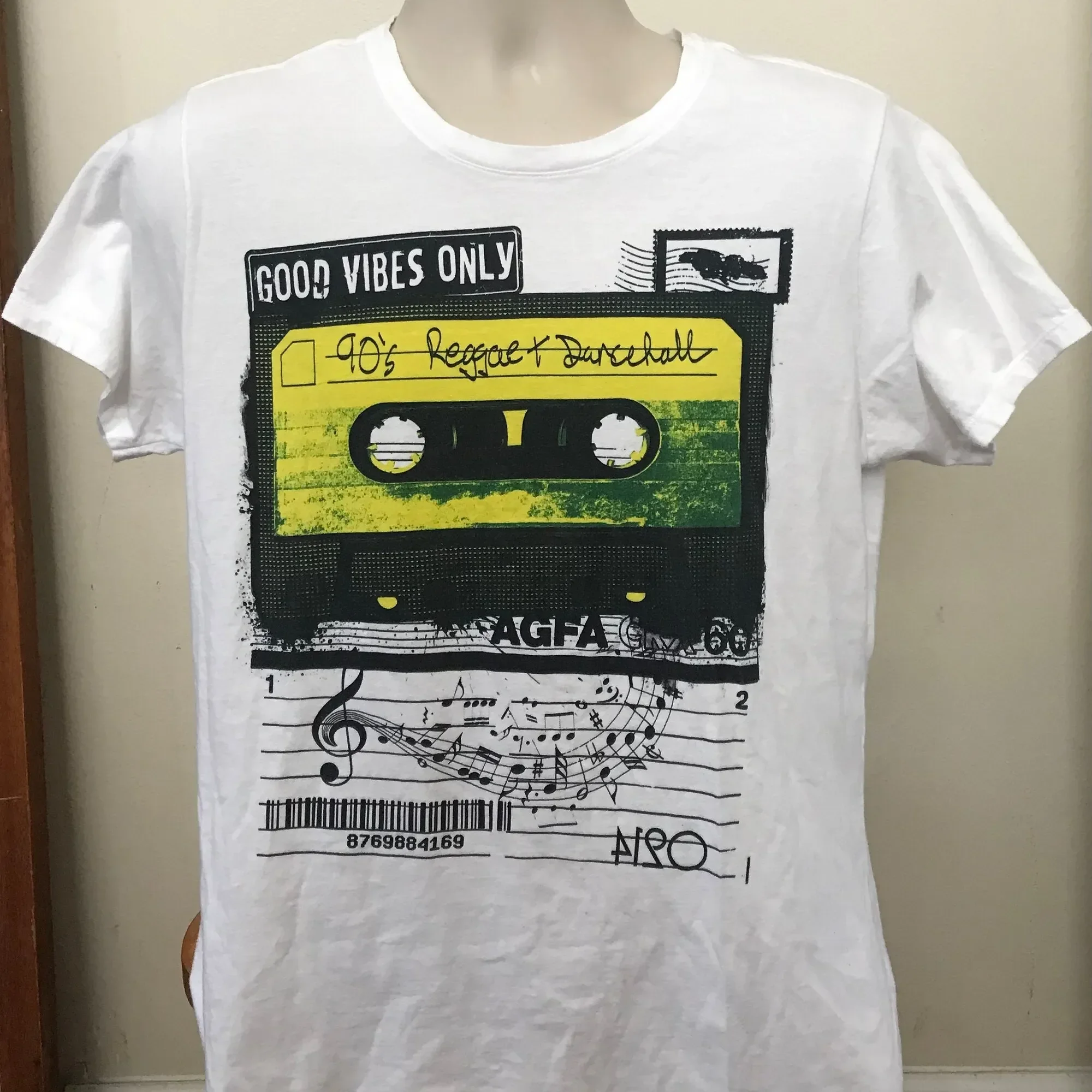 1990S Reggae T Shirt Dancehall Music Vintage Summer Style Adult Small