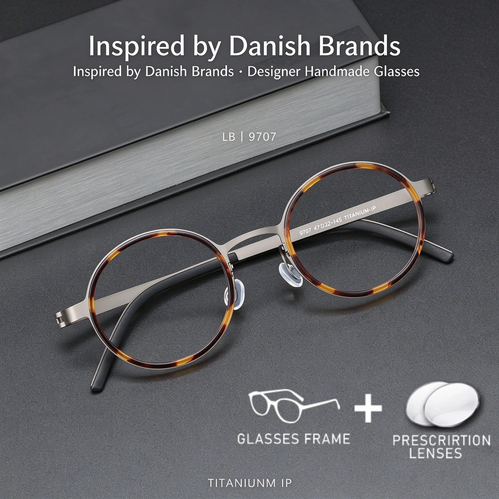 8 grams Ultralight Titanium Men Glasses Round Design myopia Lenses Prescription Recipe Blue Light Blocking Photochromic Gray