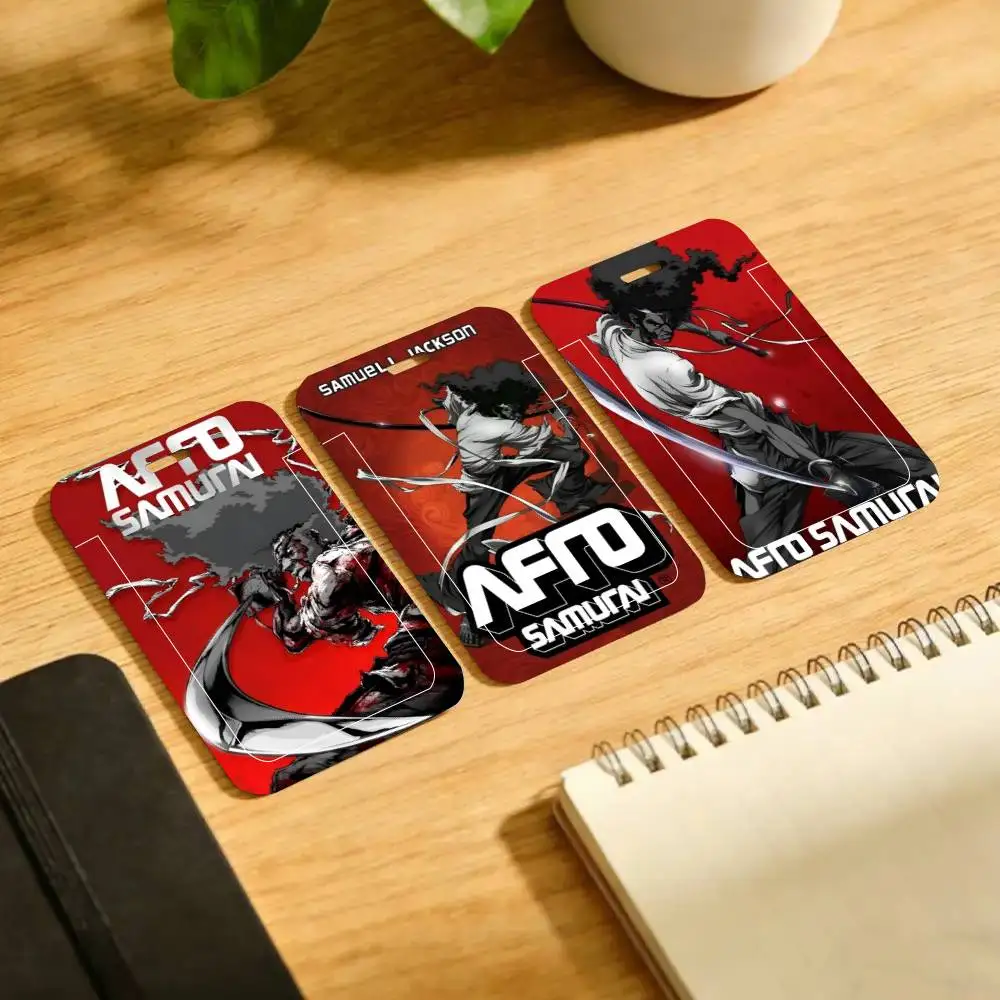 Afro Samurai ID Card Holder Neck Strap Pendant Door Badge Holder Lanyards Keychain Work Credential Case Gift view 3