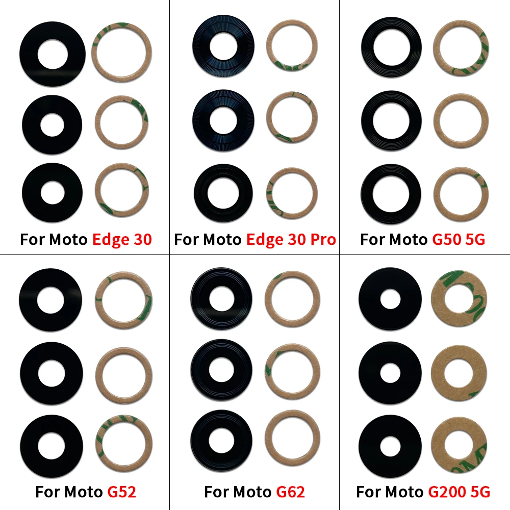 Back Rear Camera Lens Glass Replacement For Moto G85 G100 G200 G62 G60S G54 5G G52 G51 5G G41 G24 Power G14 Edge 30 Pro E40