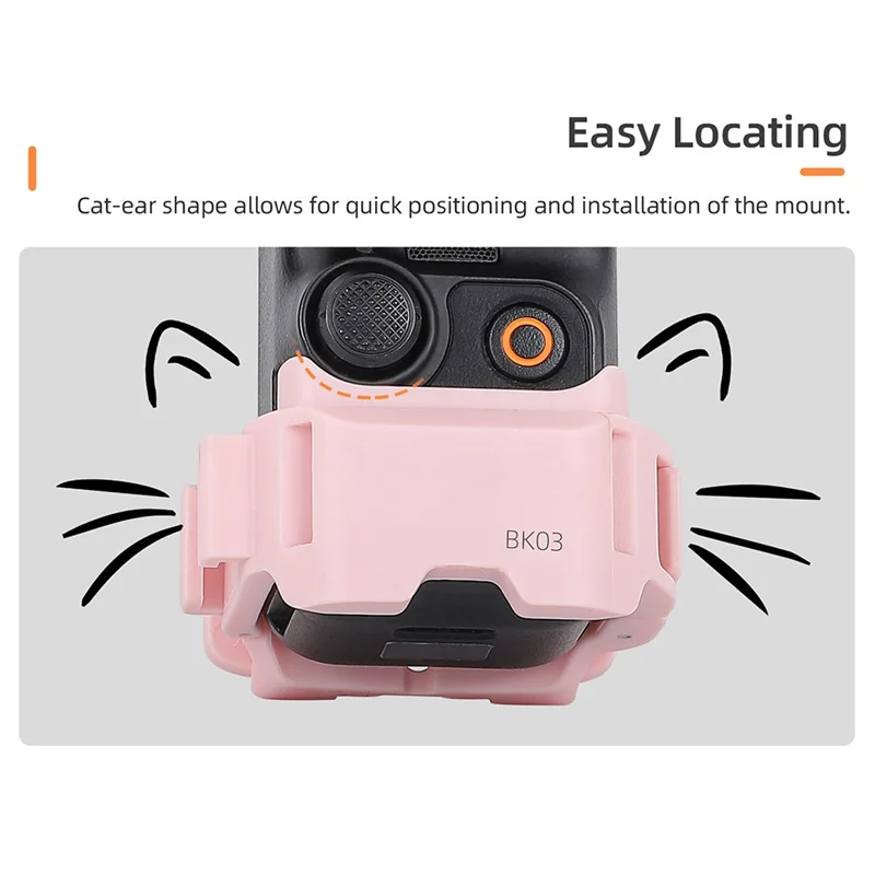 【Hot Items】Quick Release Adapter Mount Windshield For DJI Pocket 3 For DJI Pocket 3 Accessories Cat Ear Tabletop Bicycle Black