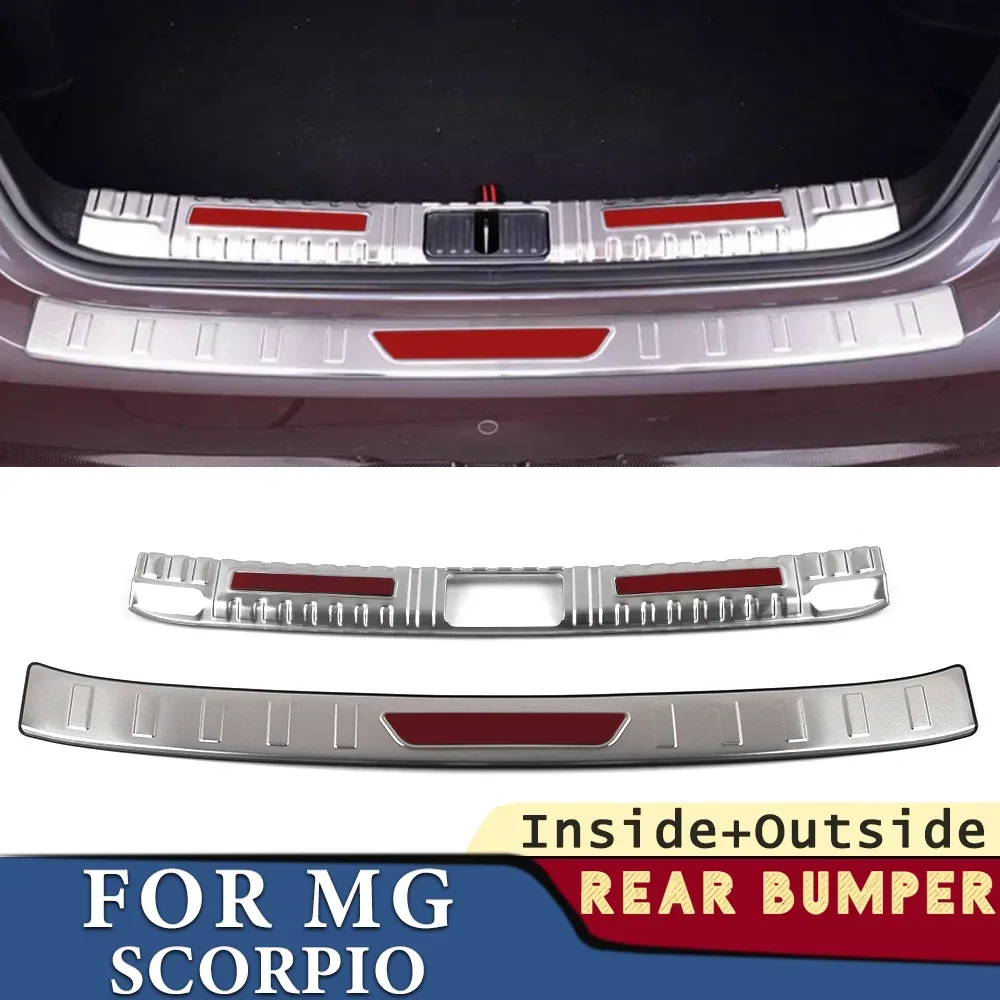 Trunk Bumper for MG MG5 Scorpio 2022 2023 2024 Car Accessories Stainless Rear Fender Protector Sill Cover Sticker Decoration