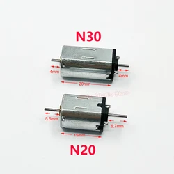 Micro N30 N20 Dual Shaft Motor DC 6V-12V High Speed Double Axis Engine DIY Toy Car Rail Train Model