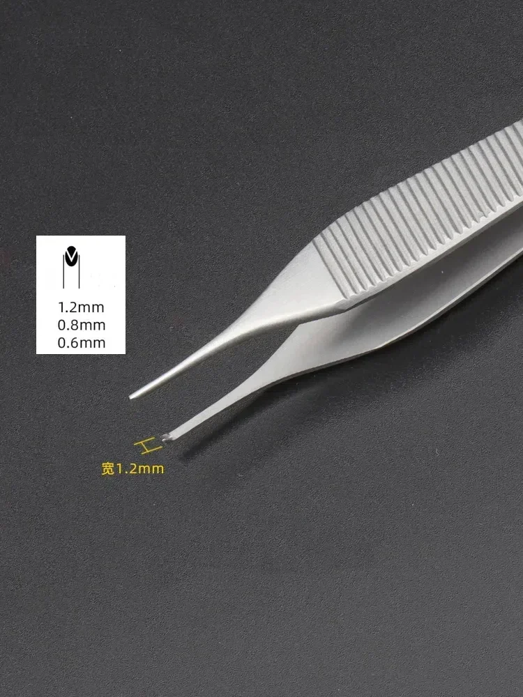1pcs Dental Edison Tweezers - Straight, Teeth/Tissue Use, With Hooks, Dentist Surgery Instrument