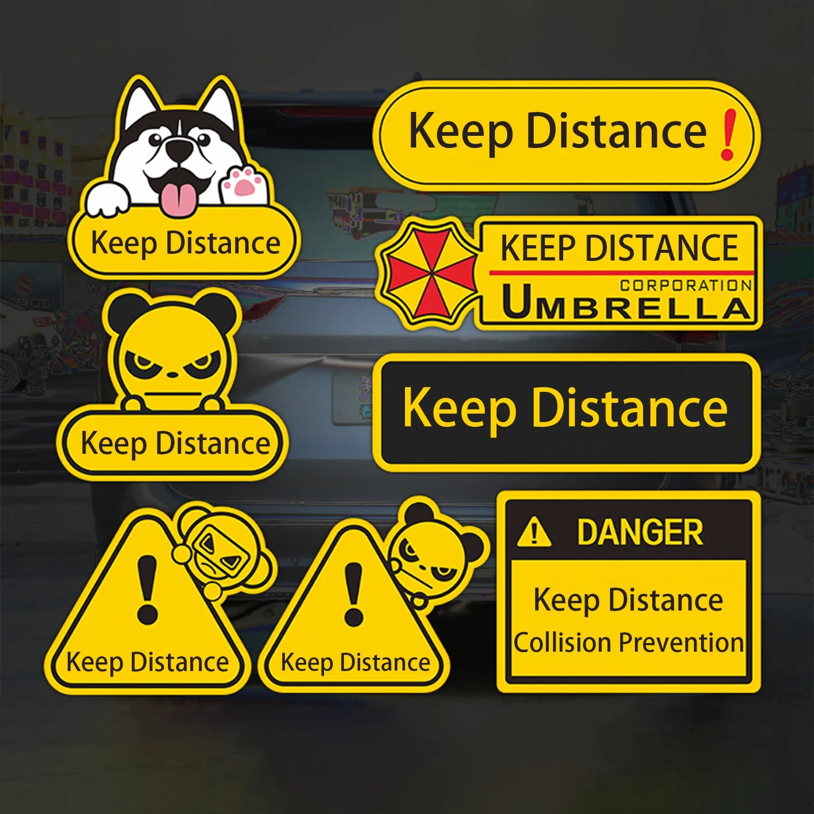 Reflective Stickers Keep Distance Tape Conspicuity Safety Caution Warning Magnetic Decal for Car Truck Trailer-Yellow