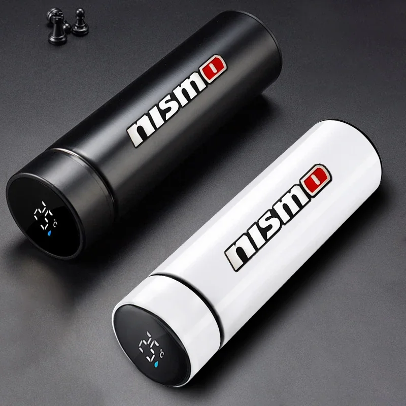 Car Thermos Cup Tea Coffee Vacuum Flask Temperature Display Smart Water Bottle For Nismo Nissan Tiida Teana Skyline Juke X-trail